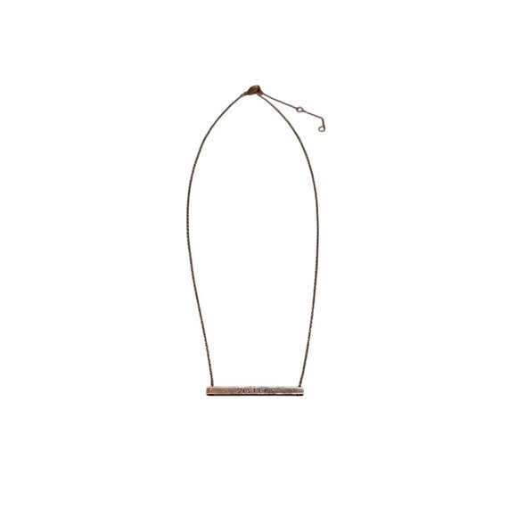 Sisters Bar Pendant Chain Necklace Rose Gold Tone 16 to 18 Inch Sisters Gift - Picture 2 of 4